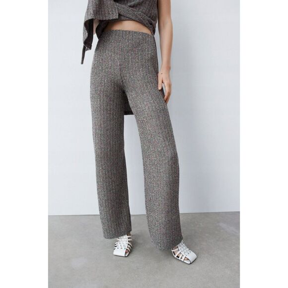 Zara Multicolor Knit Co-Ord Set Tunic & Pants L Vibrant Multicolor Casual Chic - Picture 9 of 16